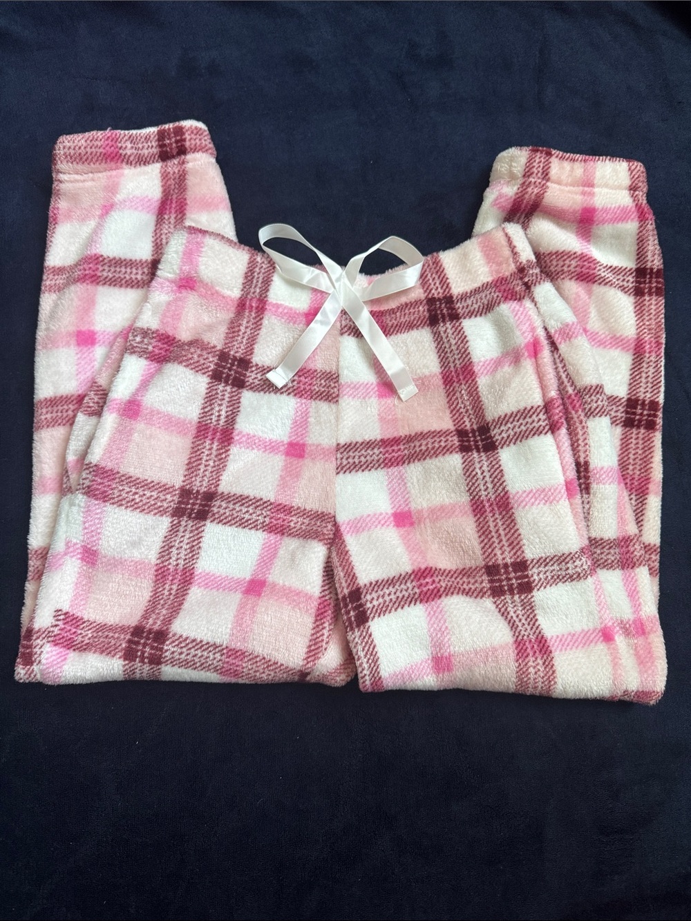 Girls Pink Plaid Fleece Pajama Pants - Soft Cozy Sleepwear